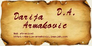 Darija Armaković vizit kartica